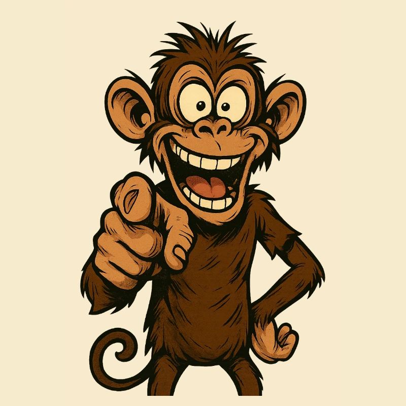 Playful monkey with a smile
