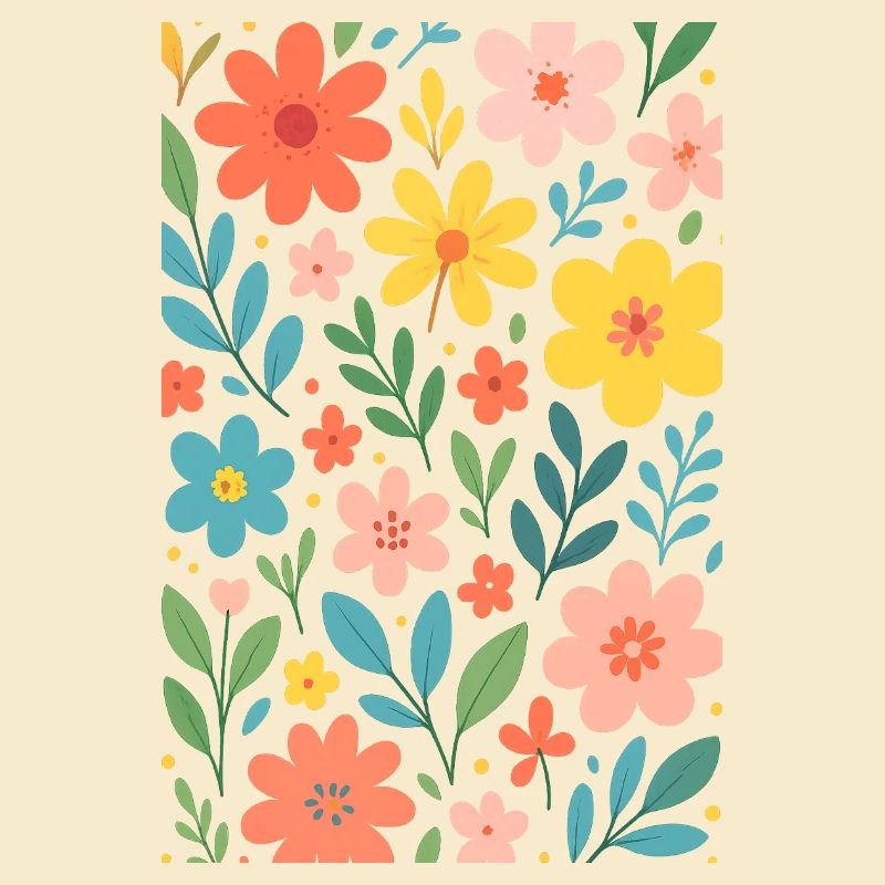 Floral patterns in pastel colours