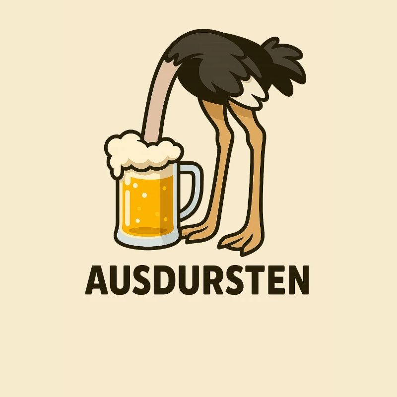Humorvoller Bier-Charakter mit Spruch