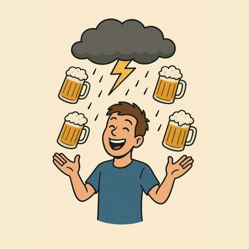 Bierregen Shoppegewitter