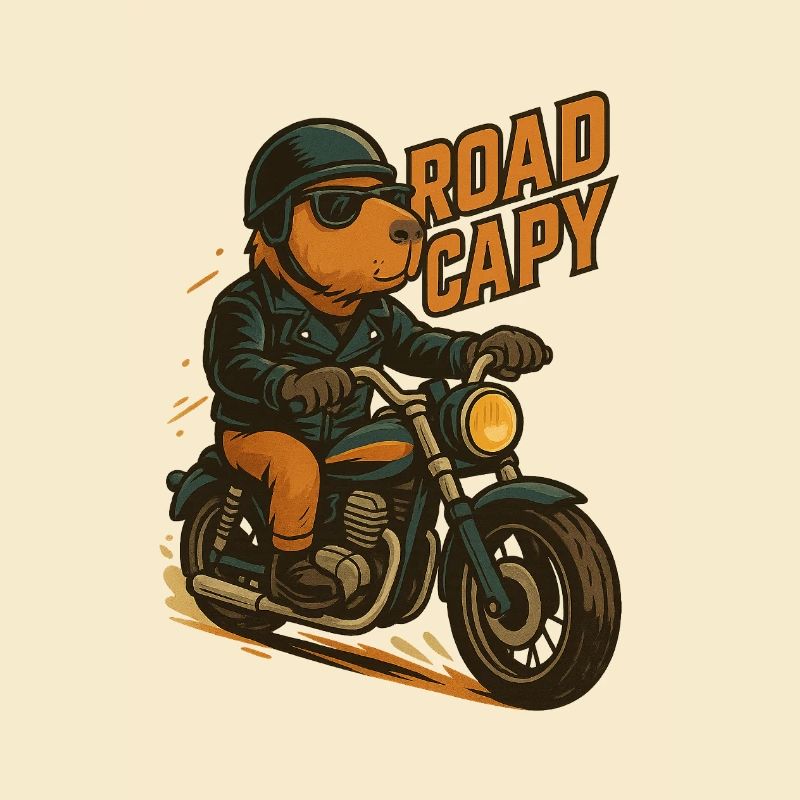 Road Capy – Cooles Capybara auf Motorrad 