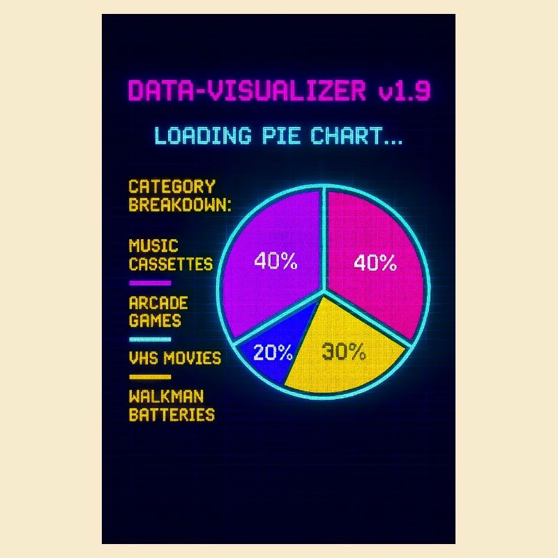 Neon Pie Chart Retro Visual
