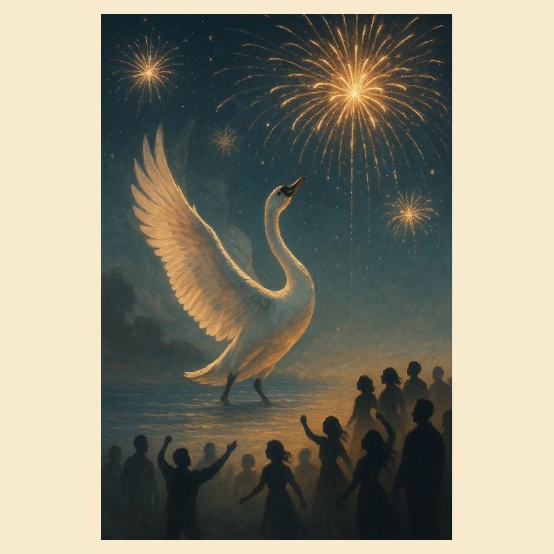 Swan in Fireworks Night