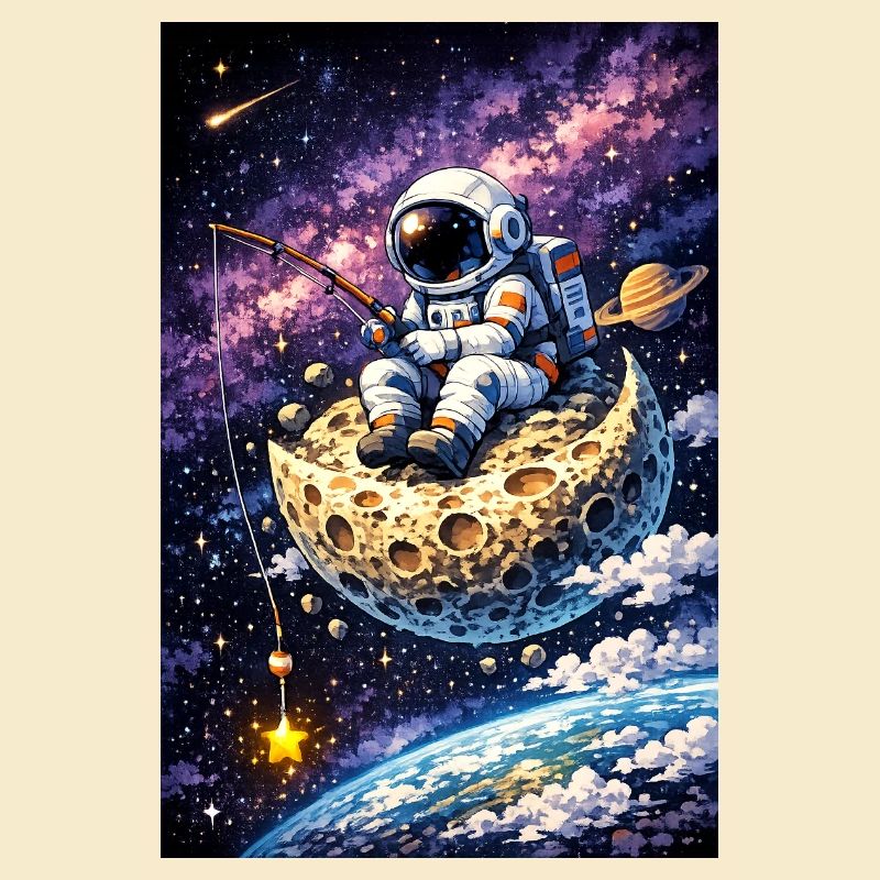 Pêche astrale sur la Lune
