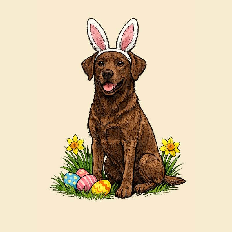 Labrador de Pâques aux oreilles de lapin