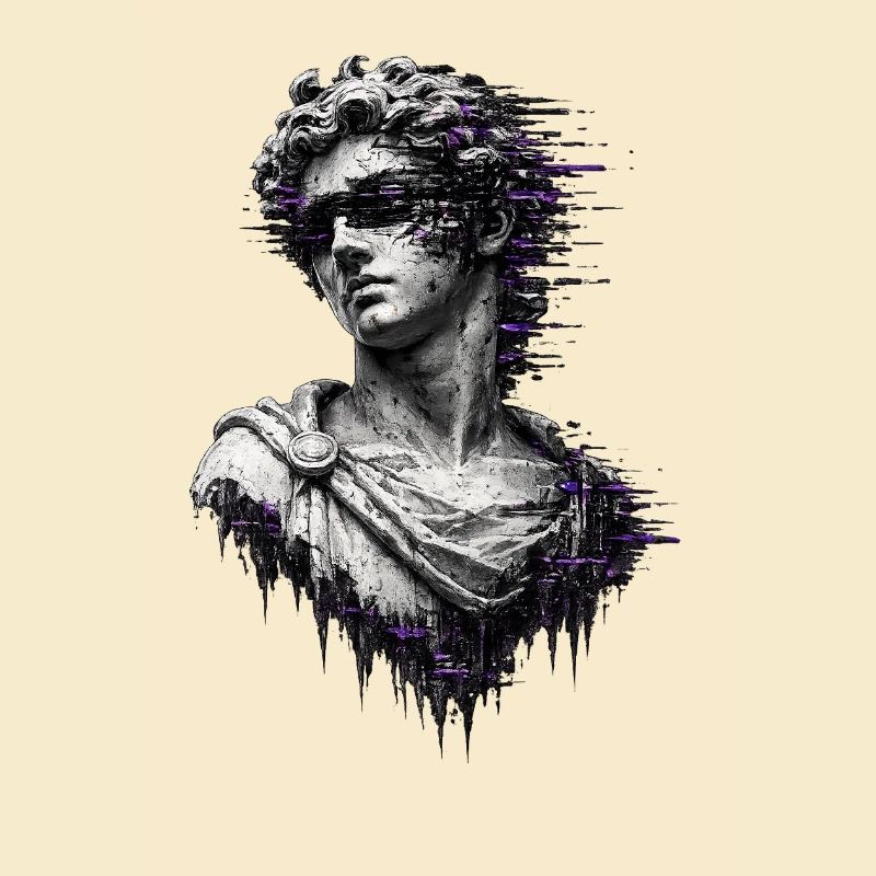 Purple Glitch Classic Statue