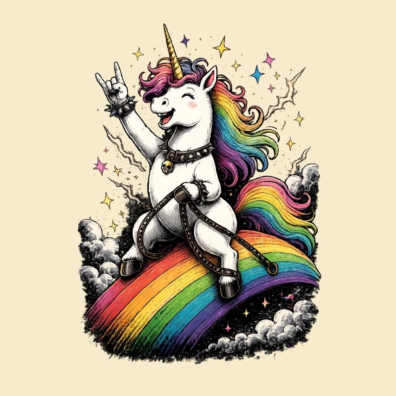Unicorn on rainbow stage