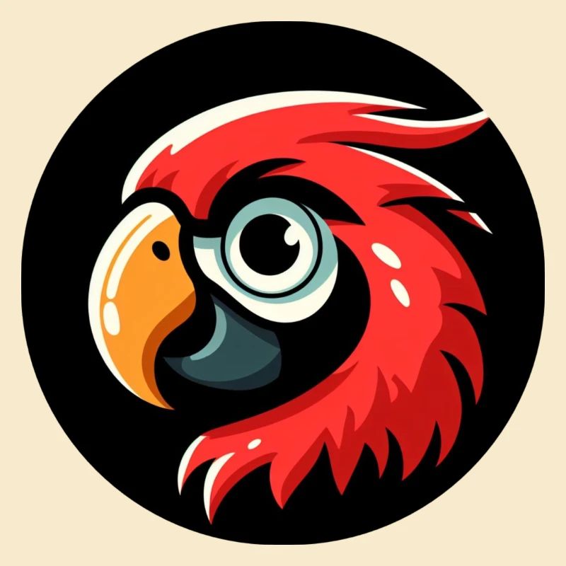 Parrot head in comic style