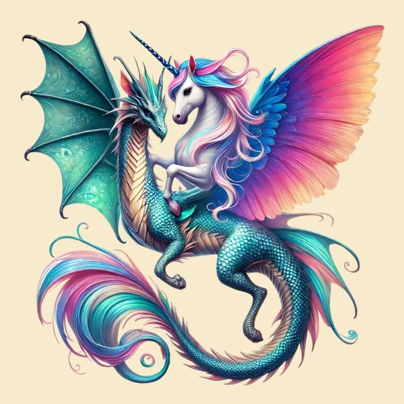Regenbogen Drachen EInhorn Fusion