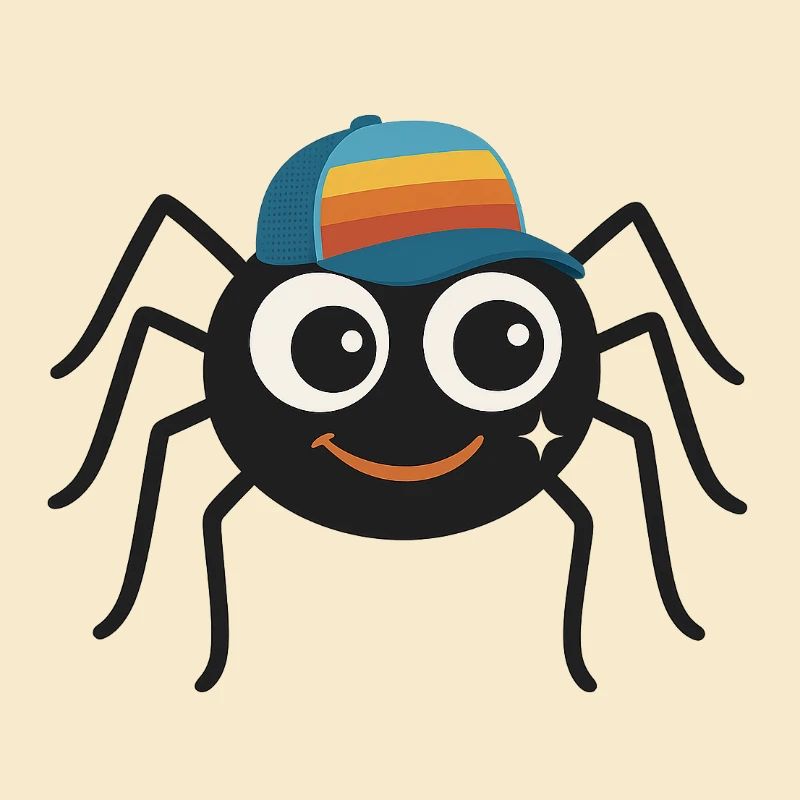 Coole Spinne mit Retro-Cappy – süß & frech