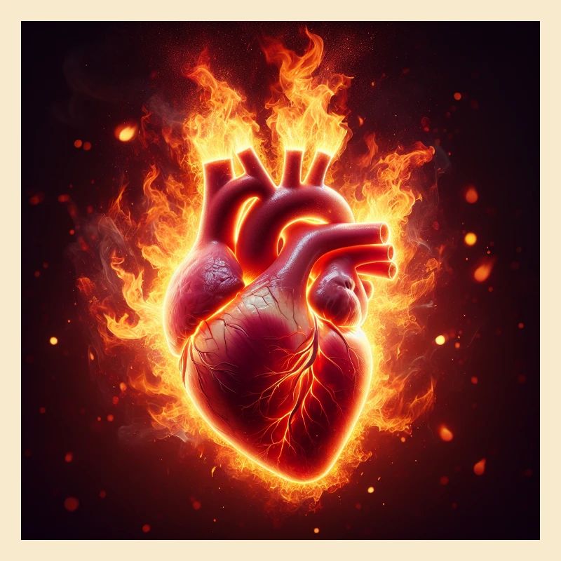 Conception de cœur brûlant