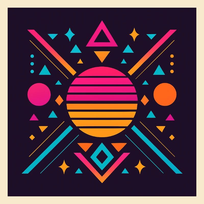 Synthwave geometric pattern