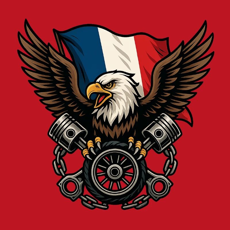 French Eagle with Flag