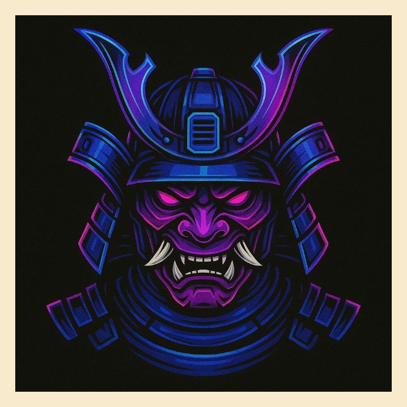 Neon Samurai Maske