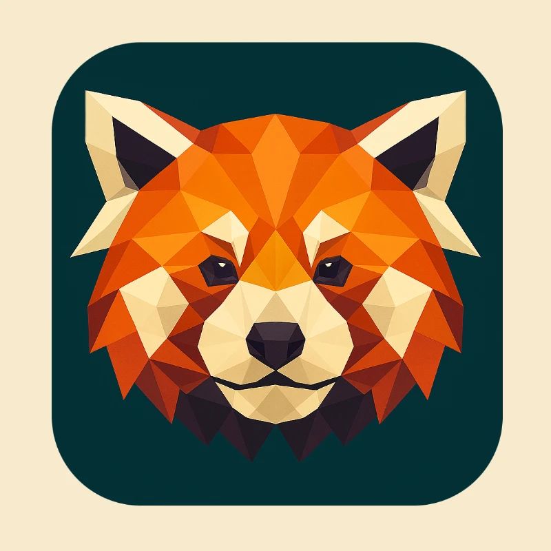 Tête de Panda Rouge Low Poly