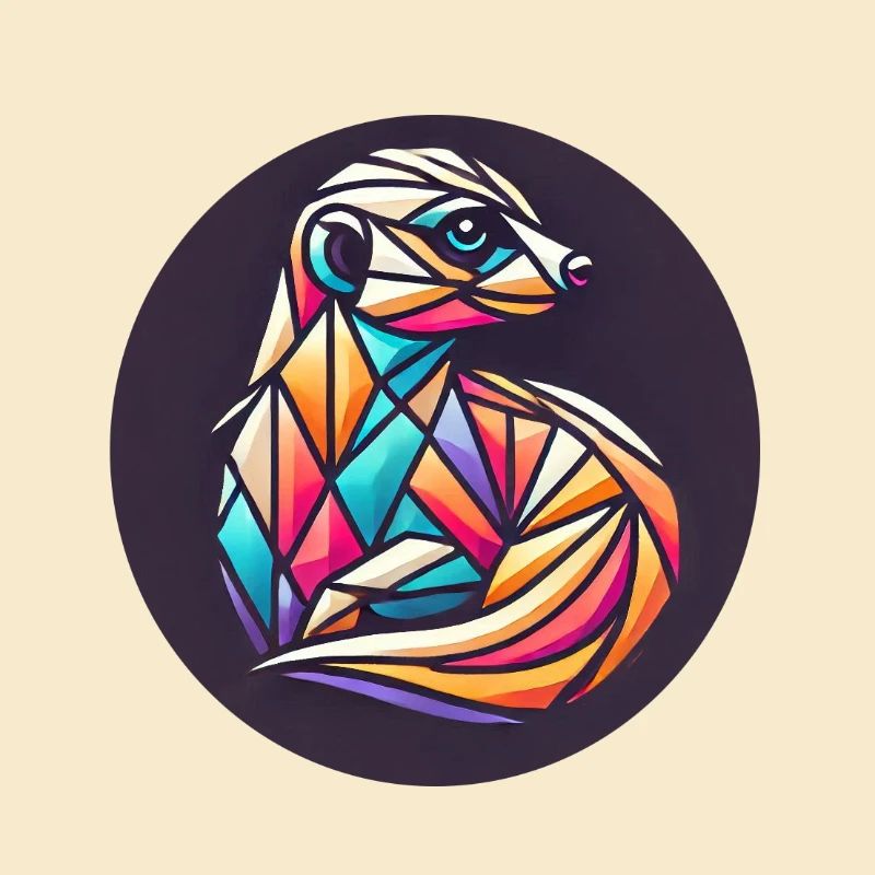 Geometrisches buntes Erdmännchen