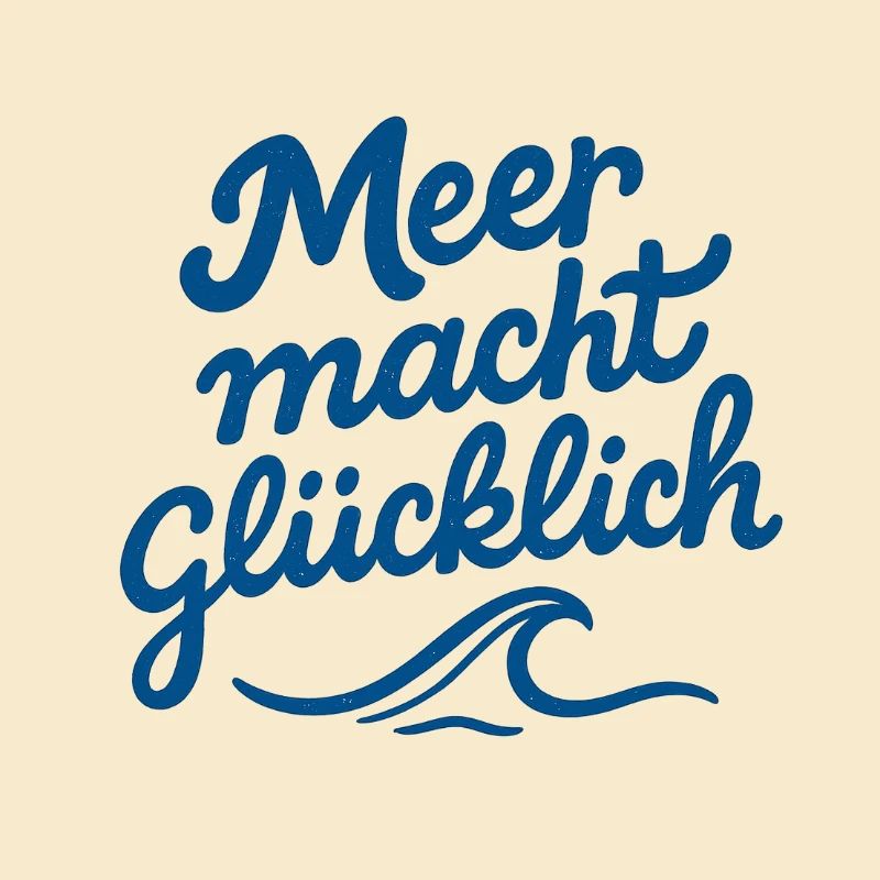 Sea Makes Happy Typography Wave