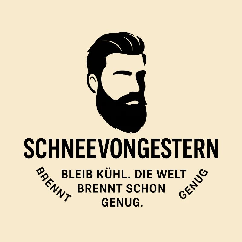 Bartkopf Portrait mit Textgrafik(SchneeVonGestern)