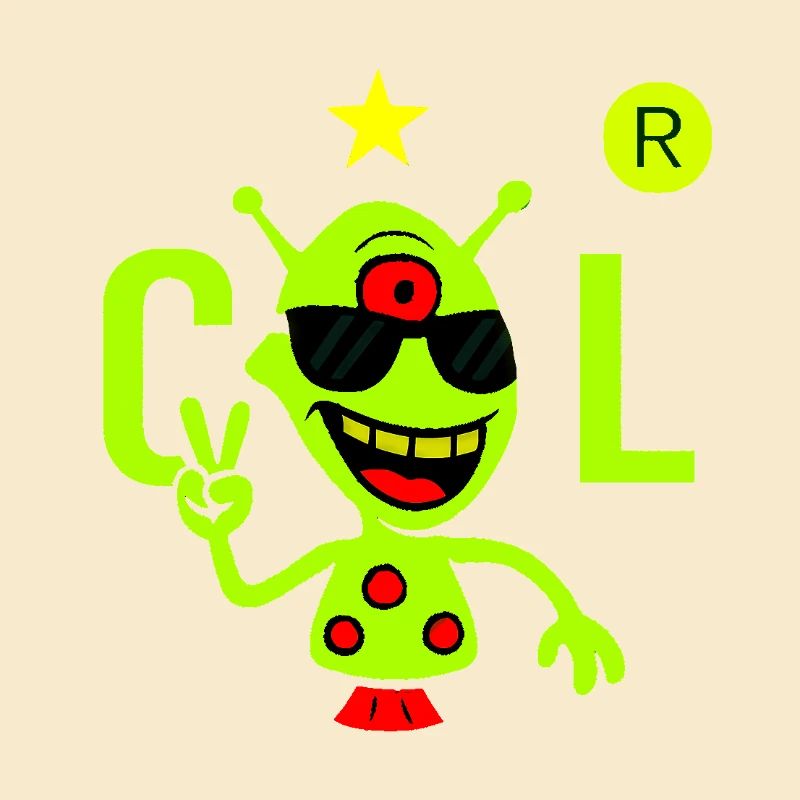 Alien vert avec lunettes de soleil