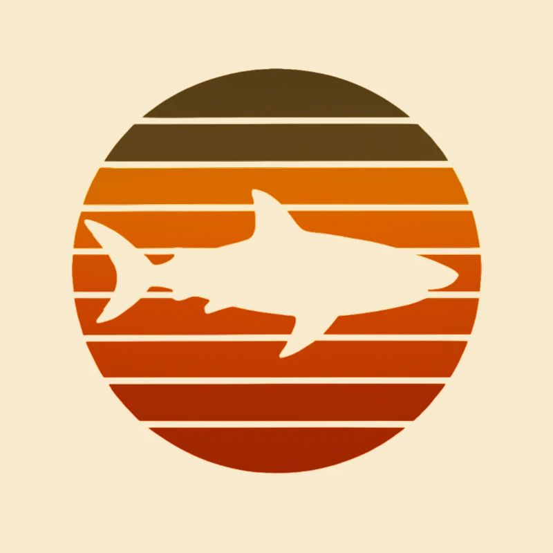 Silhouette du requin couchant de soleil