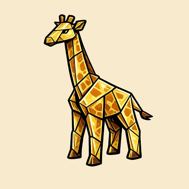 Girafe de géométrie dorée