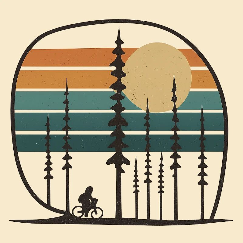 Waldradeln im Retro Sunset geschenkidee freunde 