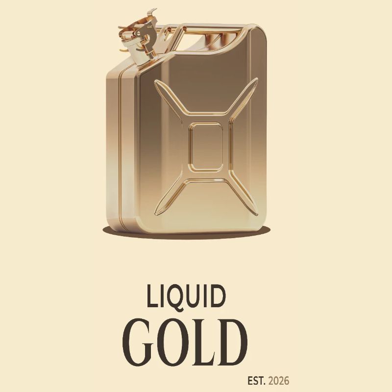 Conception de bonbonne en or liquide