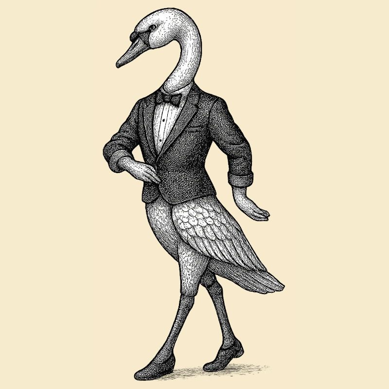 Swan en smoking