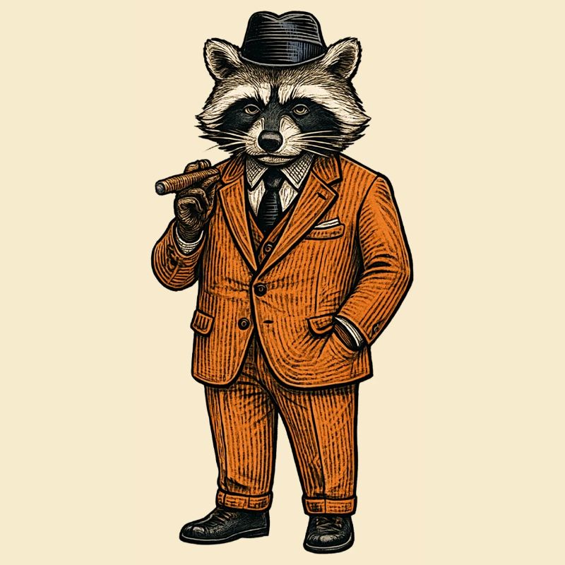Raccoon Gentleman mit Zigarre