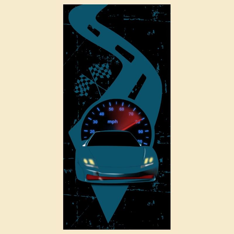 Voiture de course avec compteur de vitesse