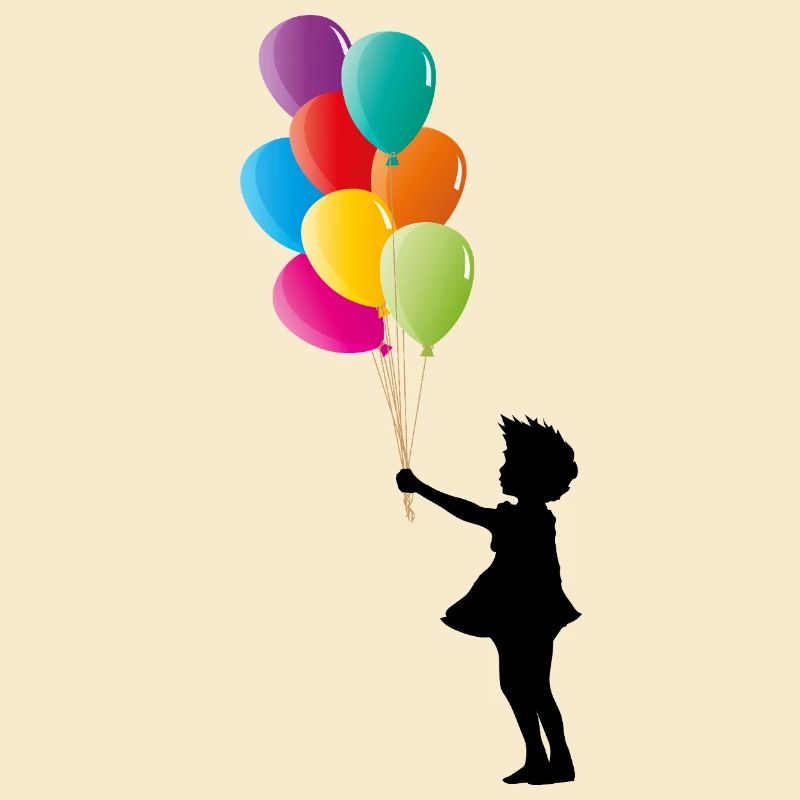 Mädchen mit bunten Luftballons