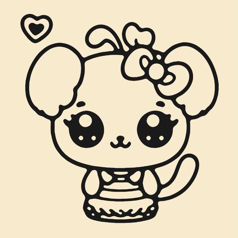 Panda Kawaii avec arc