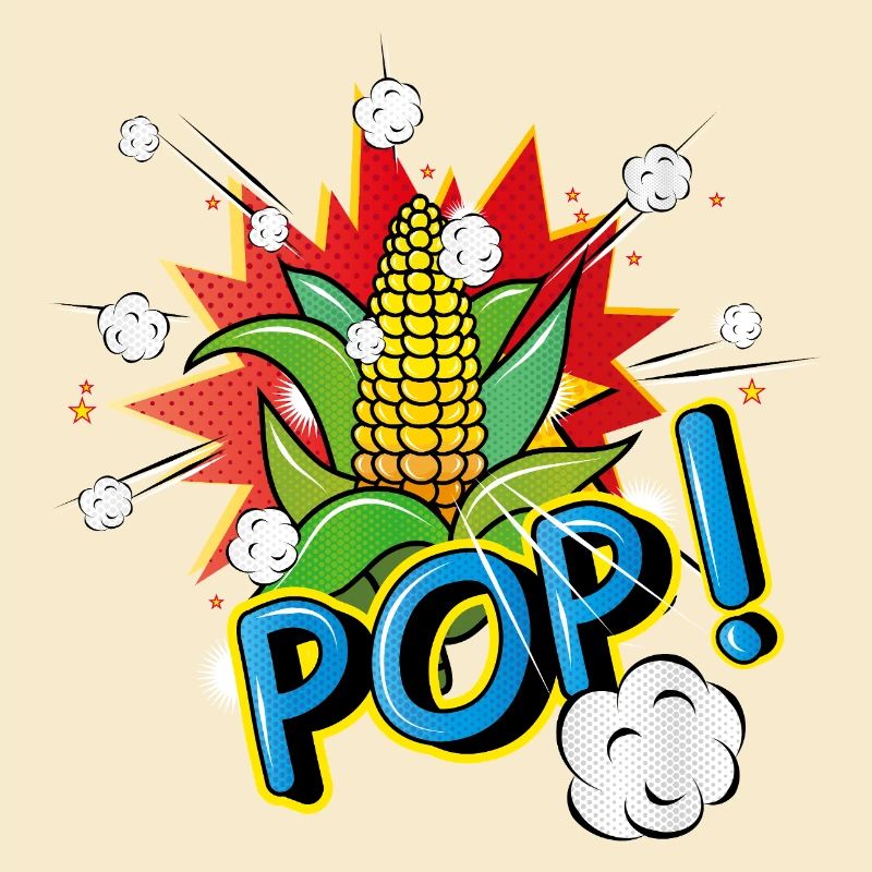 Maïs en épi de style pop art avec effet pop-corn