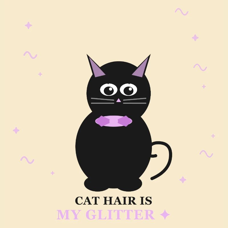 Charme chatte pailleté avec collier violet