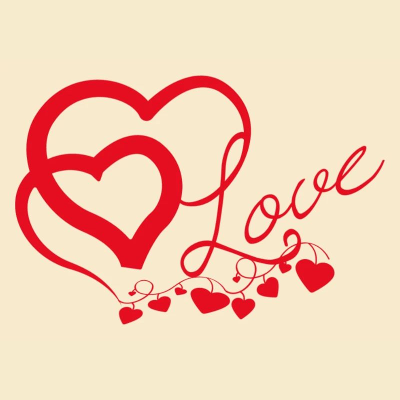 Cœurs entrelacés en Script Amoureux
