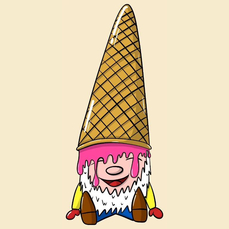 Zwerg mit Eiswaffel - Wichtel mit Eis