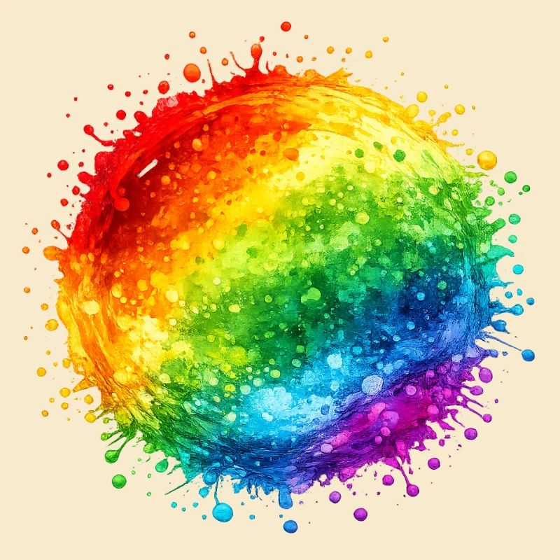 Regenbogenfarbene Farbspritzer Explosion
