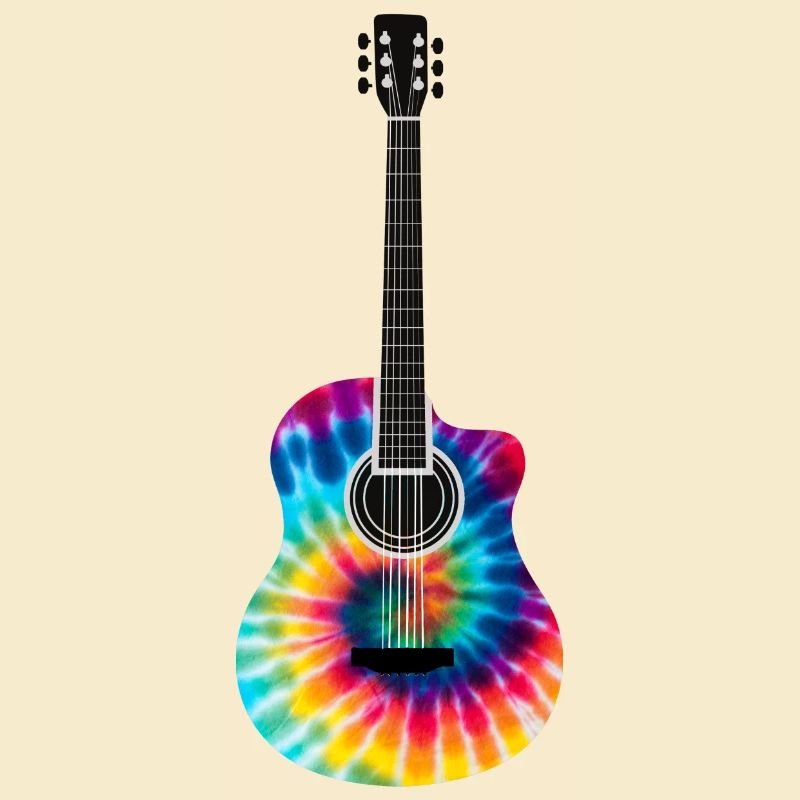 Mehrfarbiges Batik-Gitarrendesign