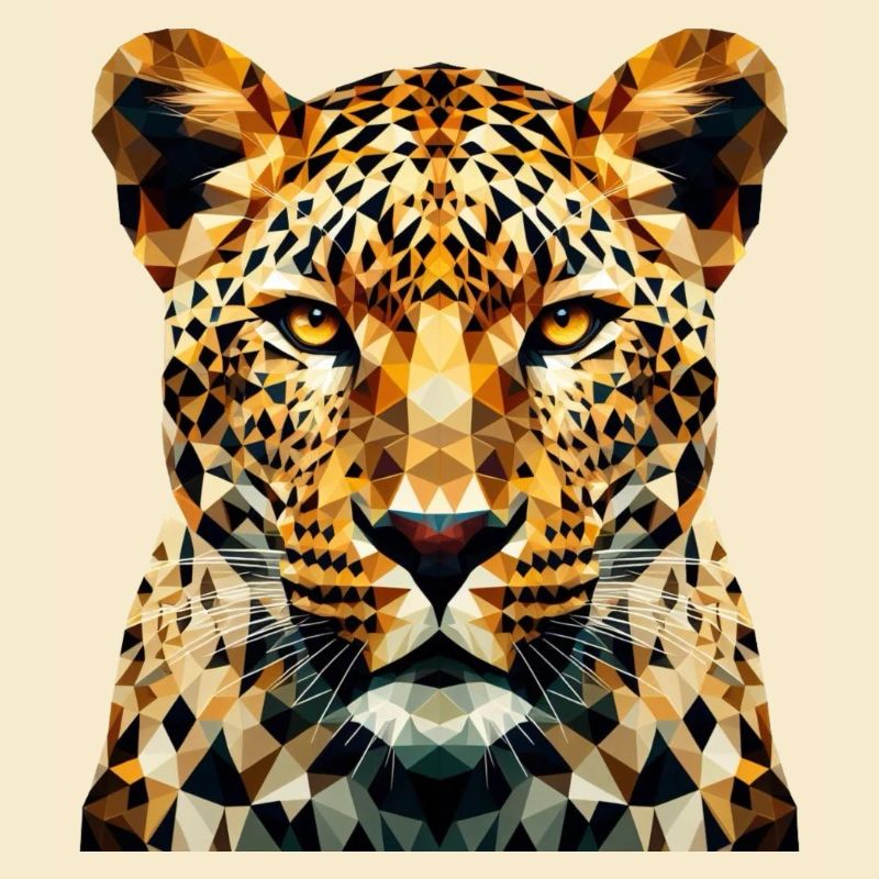 Ein Leopard im Polygon-Stil