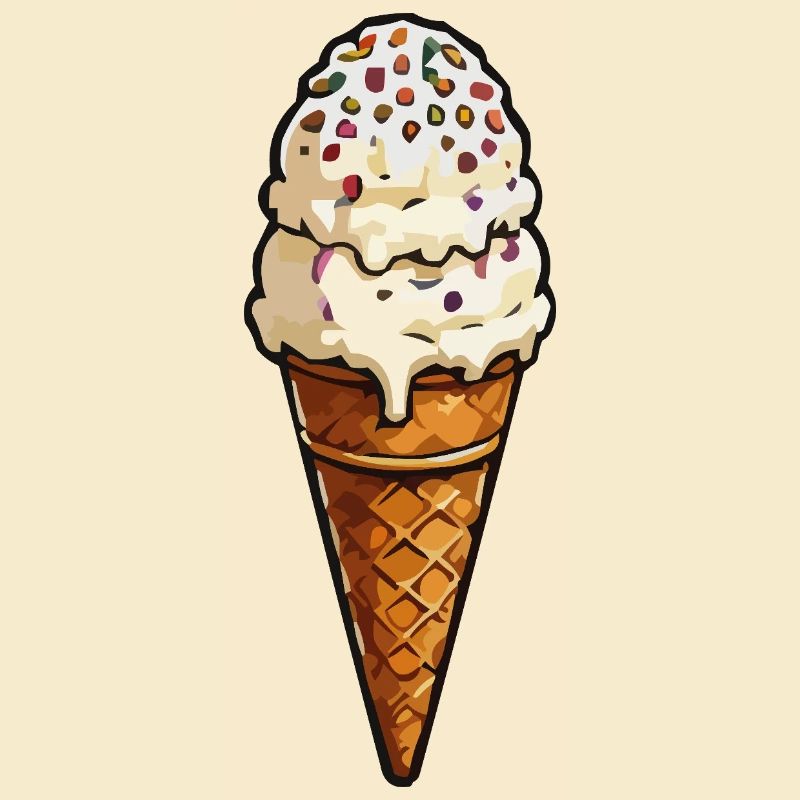 Doppel-Eiscreme mit Streuseln