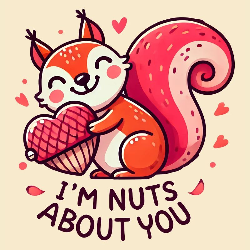 Nutty Squirrel with Heart Motif