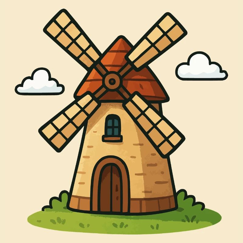 Märchenhafte Windmühle