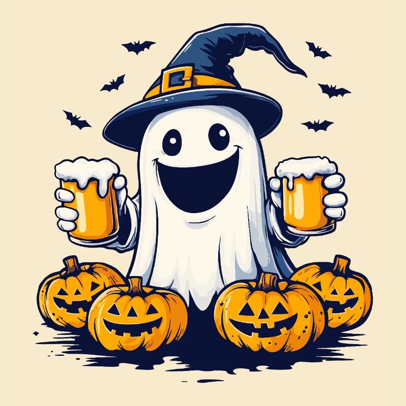 Halloween Geist Gespenst Bier Alkohol Lustig