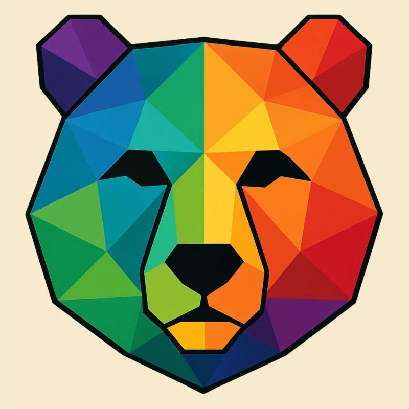 Bunte Pop-Art-Low-Poly-Bär