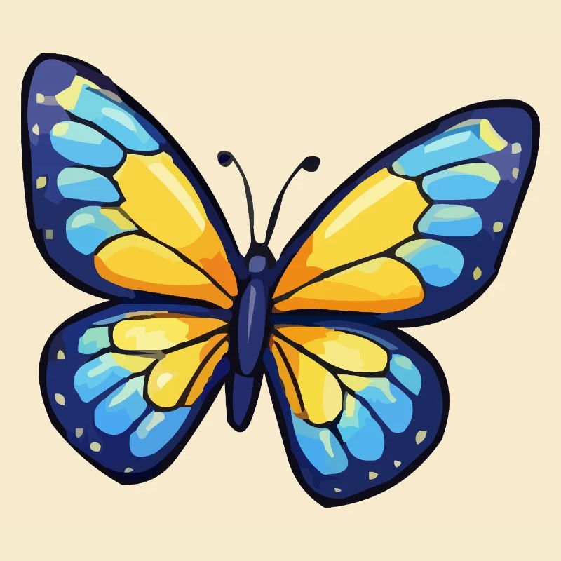 Papillon Bleu-Jaune