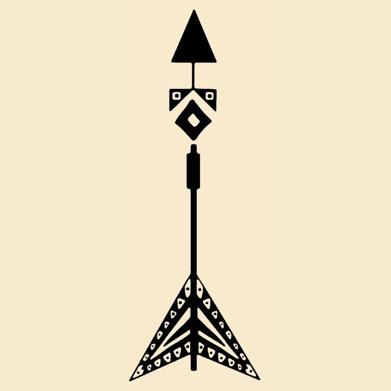 Symbole noir d'une flèche amérindienne