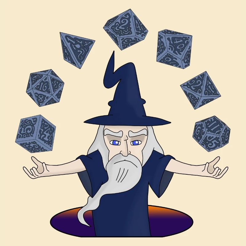 A Sorcerer with Levitating Dices