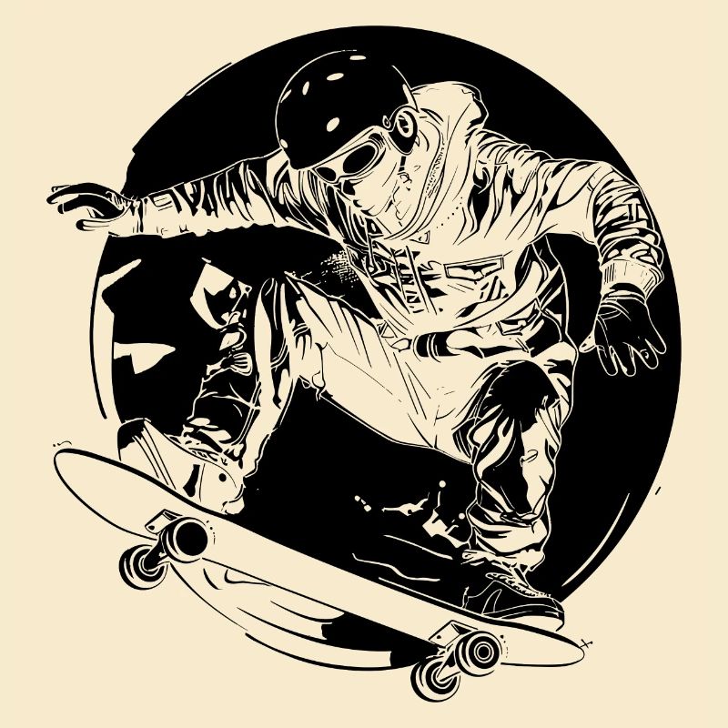 Skateboarder Comic Style