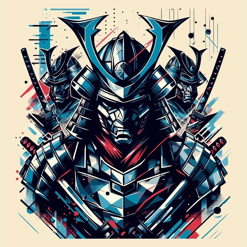 Futuristic Samurai Warrior Illustration