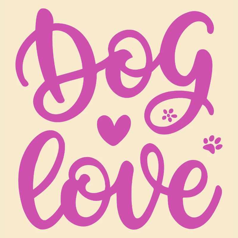 Amour Chien Doodle Rose
